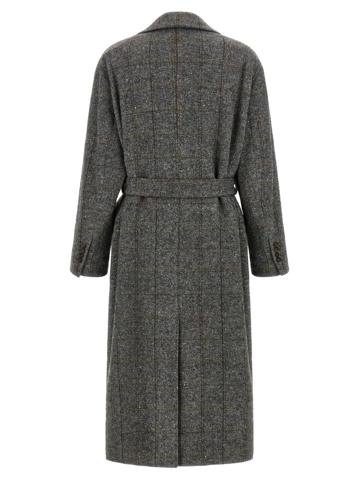 Brunello Cucinelli Sample Sale | Brunello Cucinelli Gray Alpaca Leather Coat - | Designer outlet