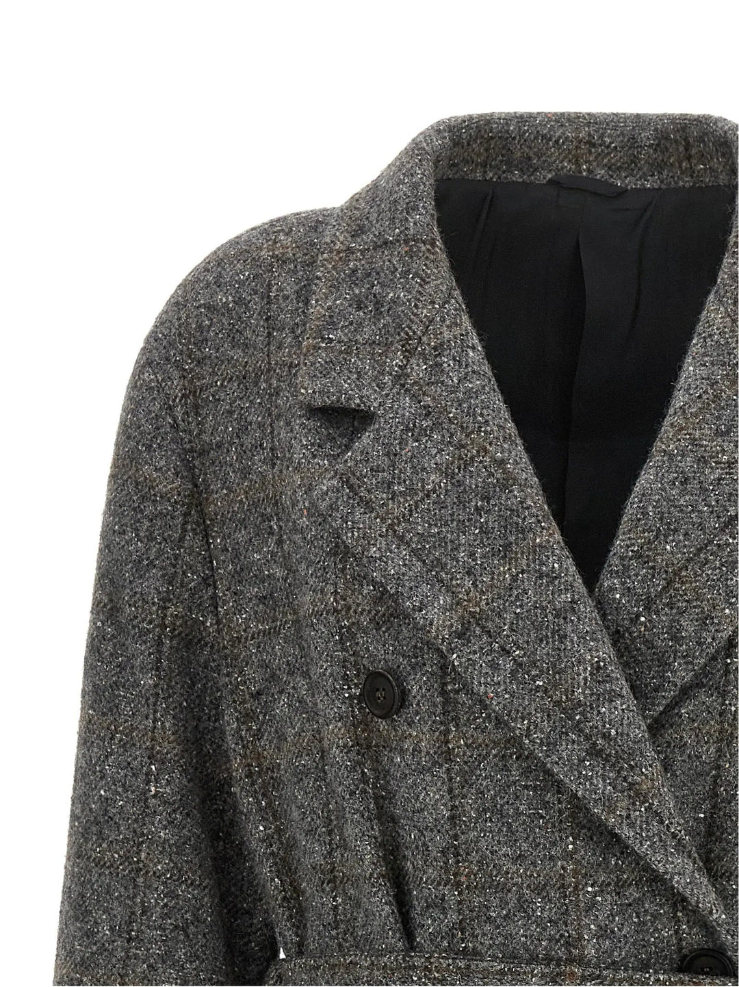 Brunello Cucinelli Sample Sale | Brunello Cucinelli Gray Alpaca Leather Coat - | Designer outlet