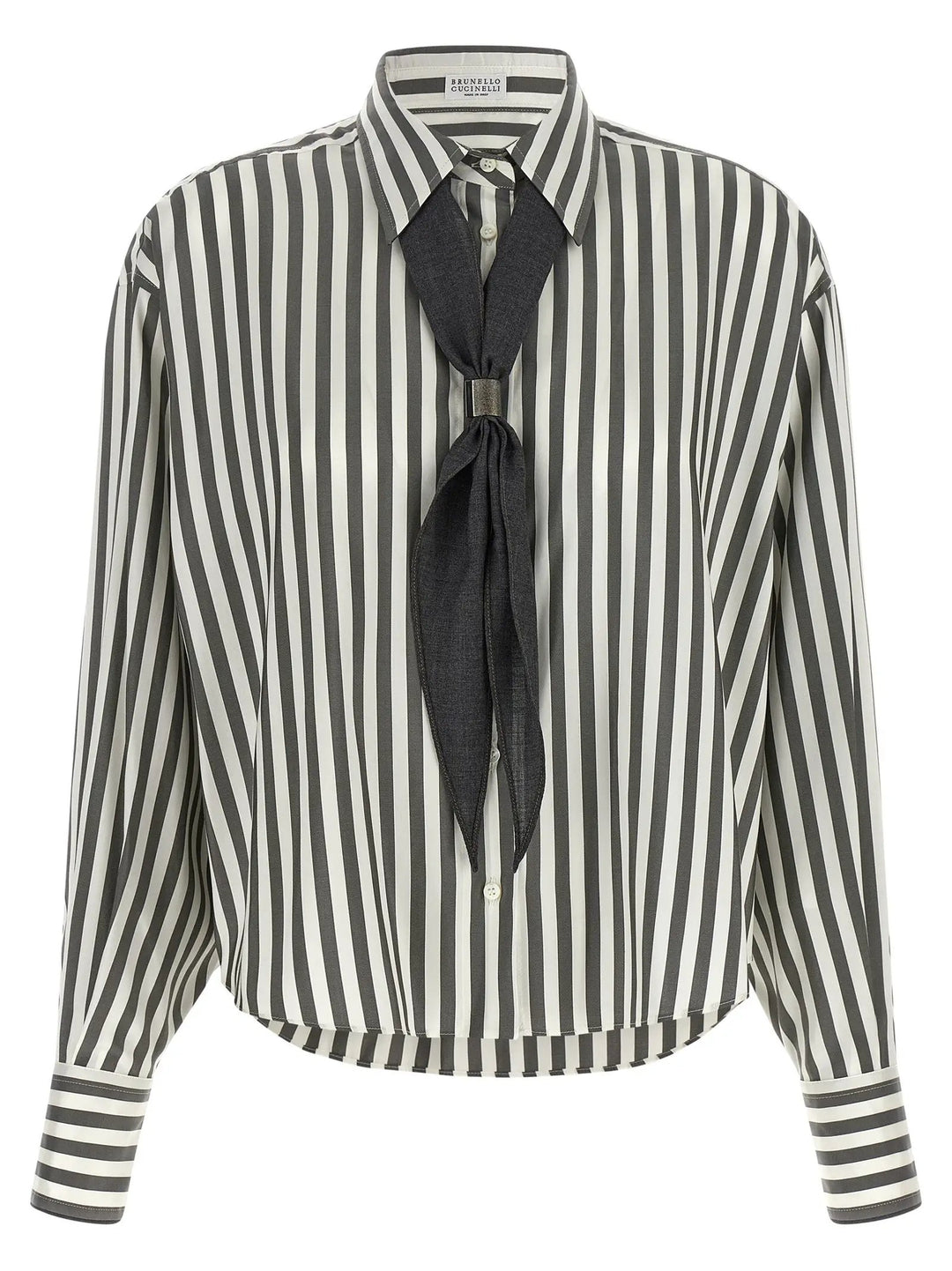 Brunello Cucinelli Sample Sale | Brunello Cucinelli Bicolor Silk Blouse - | Designer outlet