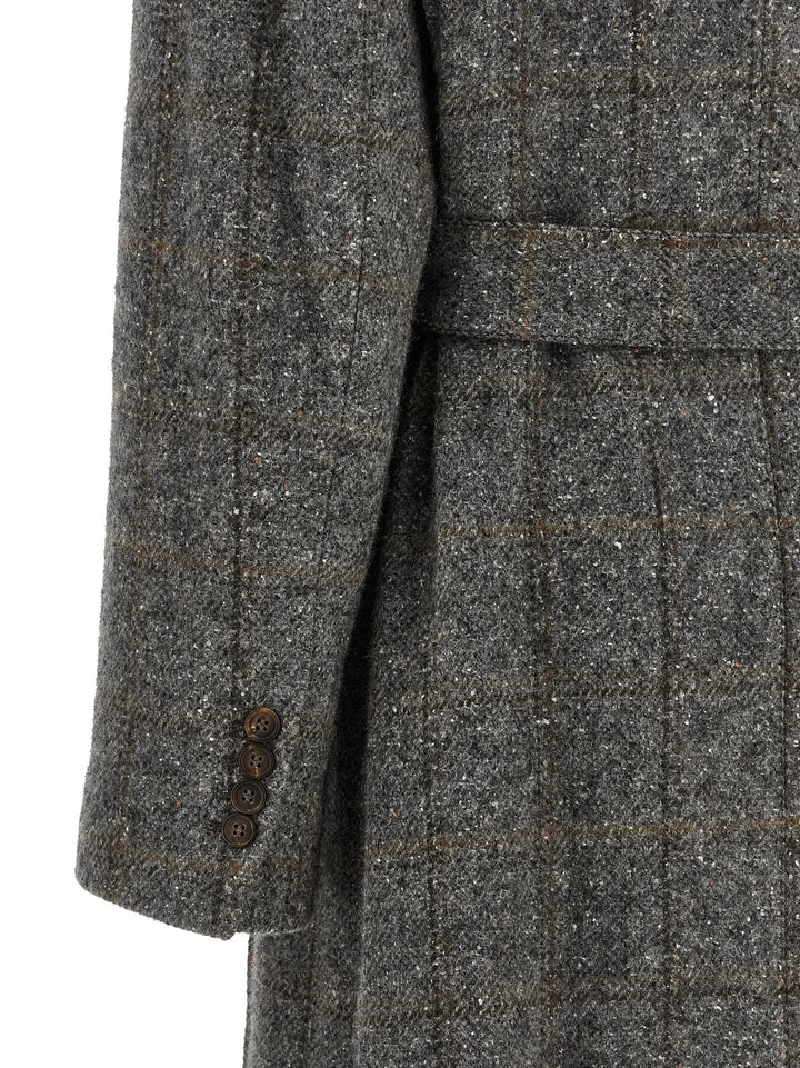 Brunello Cucinelli Sample Sale | Brunello Cucinelli Gray Alpaca Leather Coat - | Designer outlet