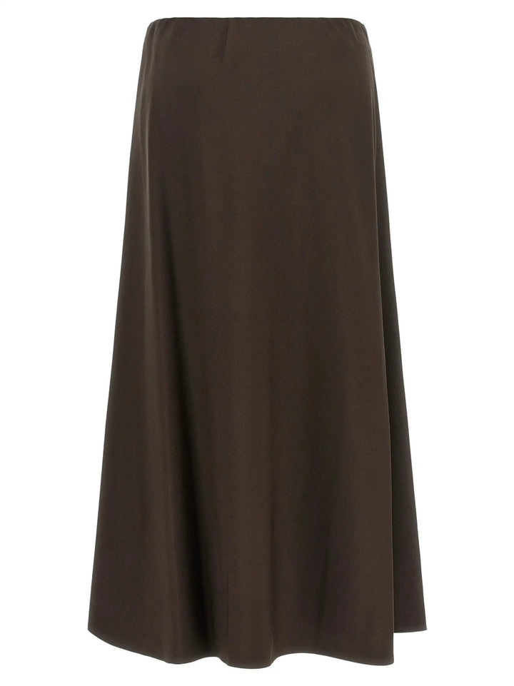 Brunello Cucinelli Sample Sale | Brunello Cucinelli Brown Virgin Wool Midi Skirt - | Designer outlet