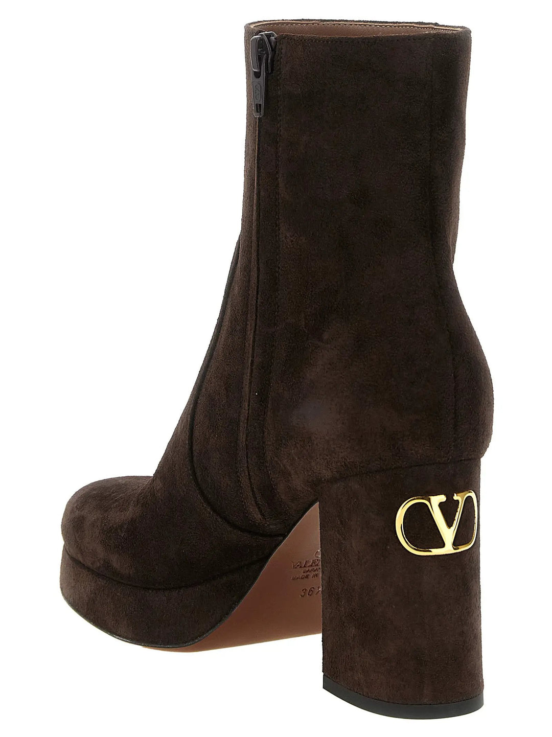 Valentino Garavani Sample Sale | Valentino Garavani Brown Calfskin Ankle Boots - | Designer outlet