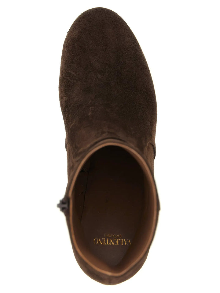 Valentino Garavani Sample Sale | Valentino Garavani Brown Calfskin Ankle Boots - | Designer outlet