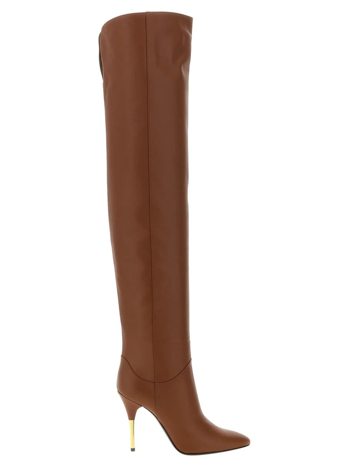 Valentino Garavani Sample Sale | Valentino Garavani Brown Calfskin Over The Knee - | Designer outlet