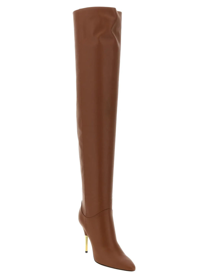Valentino Garavani Sample Sale | Valentino Garavani Brown Calfskin Over The Knee - | Designer outlet