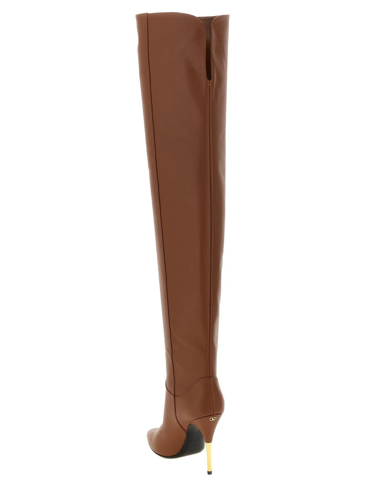 Valentino Garavani Sample Sale | Valentino Garavani Brown Calfskin Over The Knee - | Designer outlet