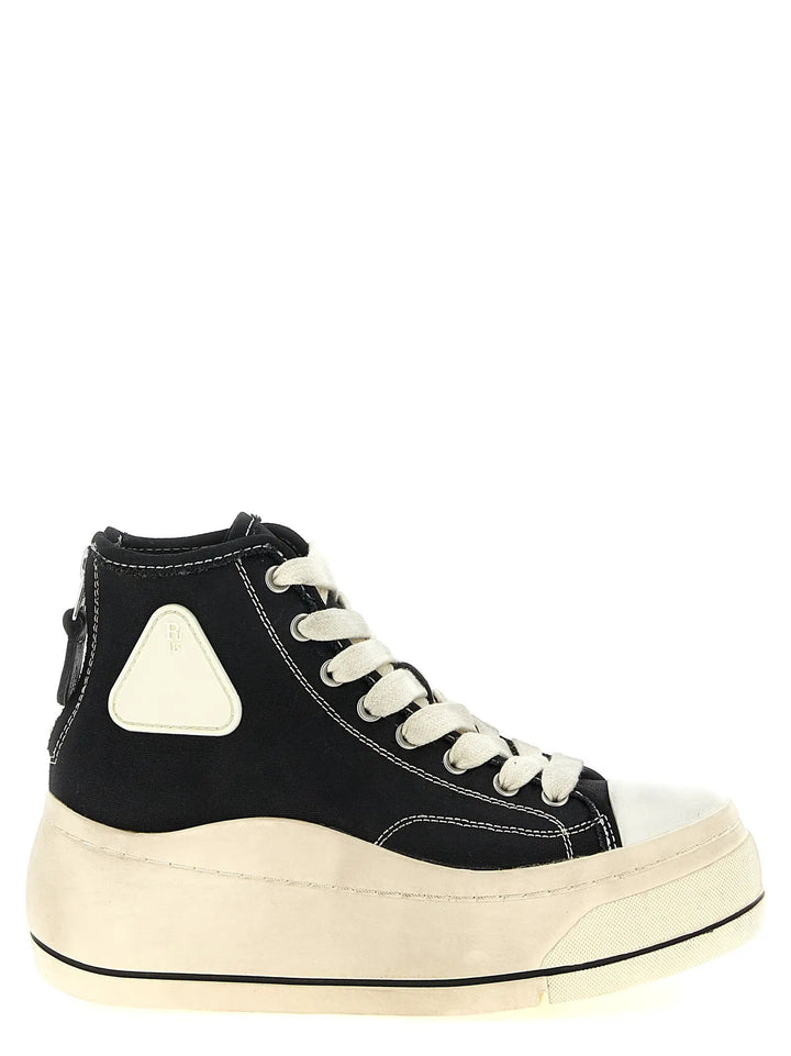 R13 Sample Sale | R13 Black Cotton High Top Sneakers - | Designer outlet