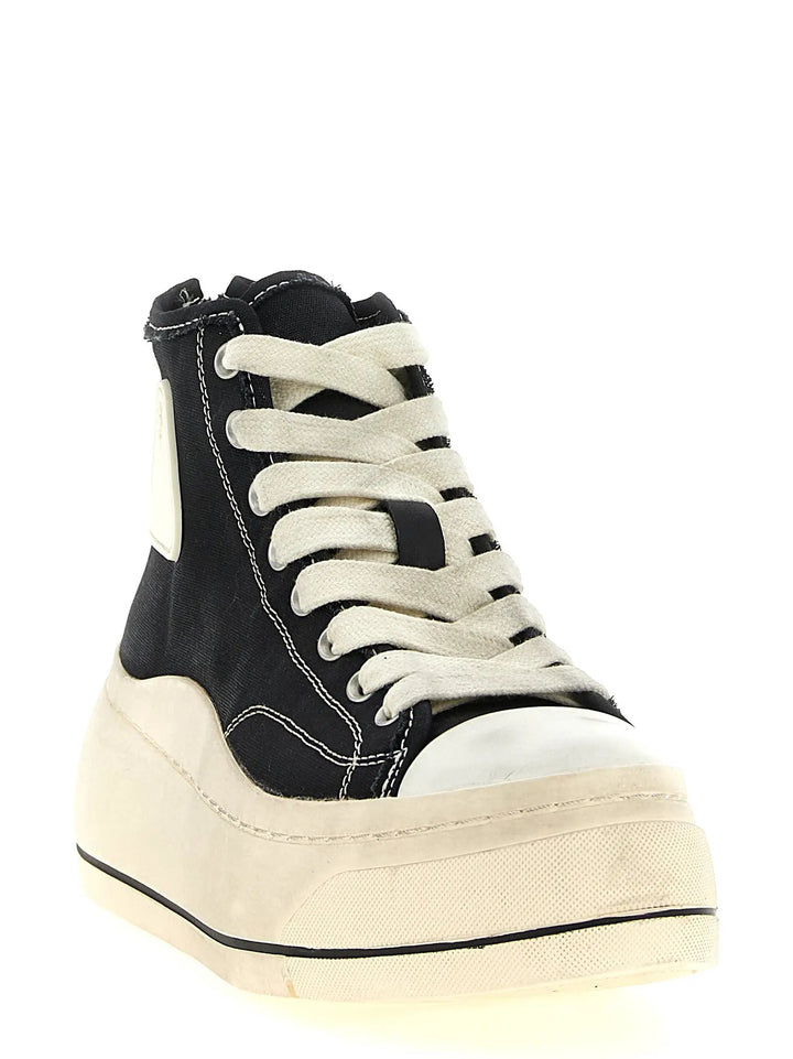 R13 Sample Sale | R13 Black Cotton High Top Sneakers - | Designer outlet