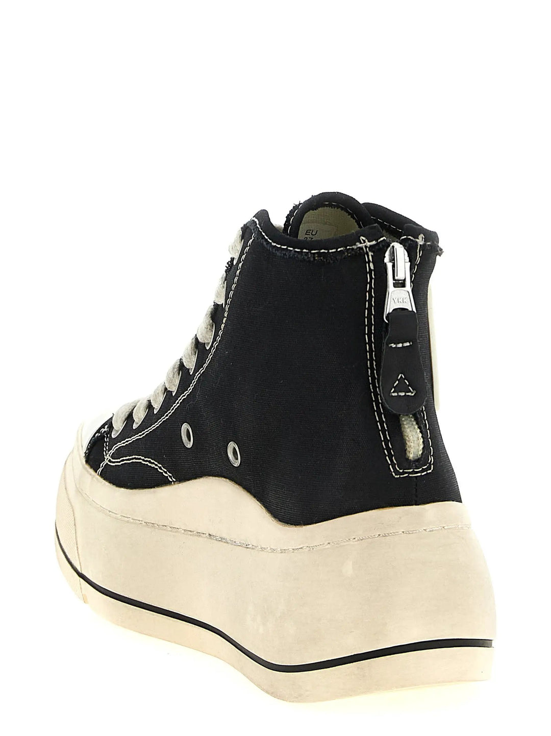 R13 Sample Sale | R13 Black Cotton High Top Sneakers - | Designer outlet