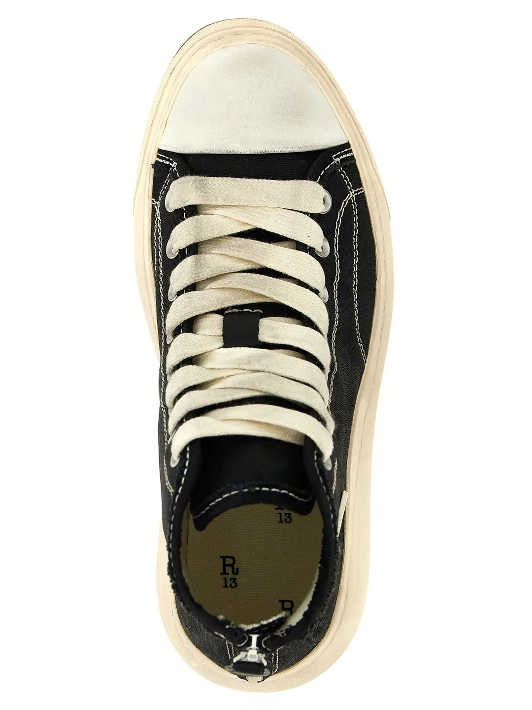 R13 Sample Sale | R13 Black Cotton High Top Sneakers - | Designer outlet