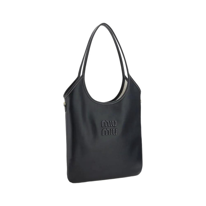 Miu Miu Sample Sale | Miu Miu Black Calf Leather Bos Taurus Shoulder Bag - | Designer outlet