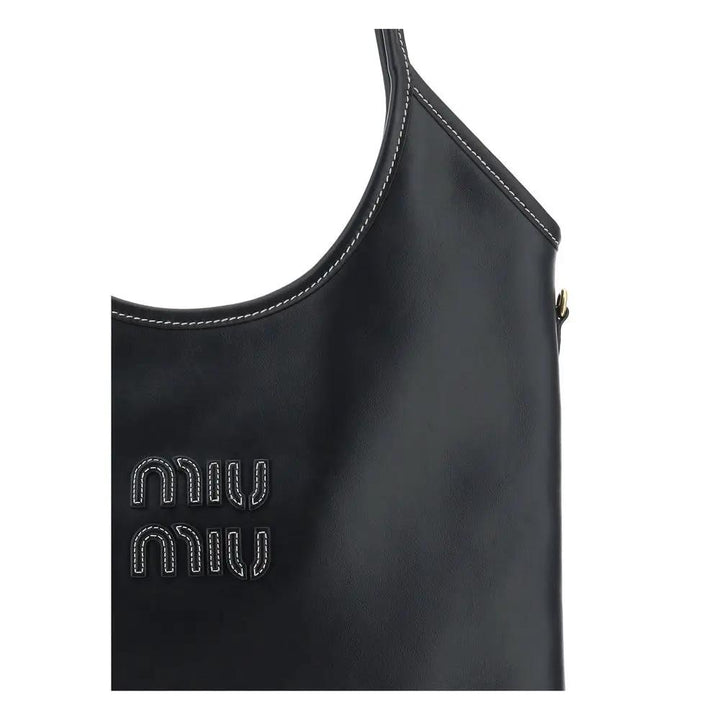 Miu Miu Sample Sale | Miu Miu Black Calf Leather Bos Taurus Shoulder Bag - | Designer outlet