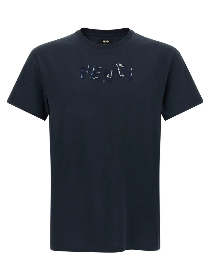 Fendi Sample Sale | Fendi Blue Cotton T-Shirt - | Designer outlet