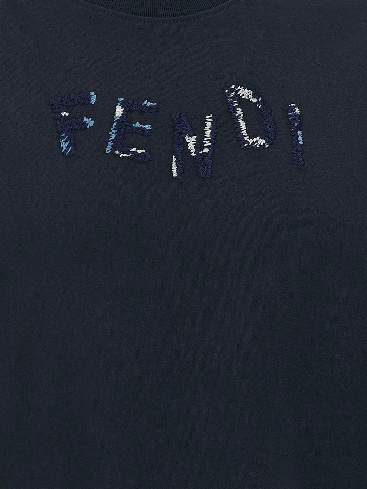 Fendi Sample Sale | Fendi Blue Cotton T-Shirt - | Designer outlet