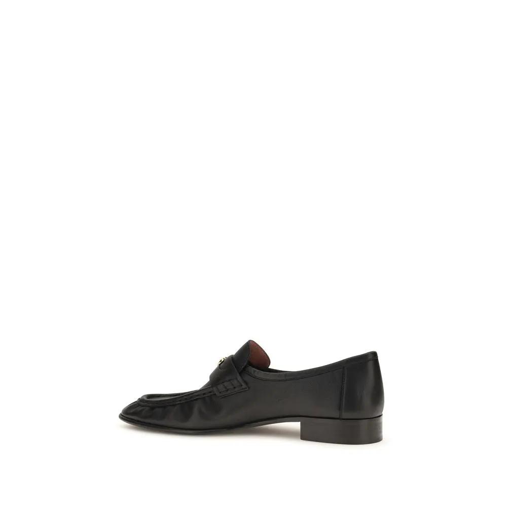 Chloé Sample Sale | Chloé Black Calf Leather Bos Taurus Slip-On Loafers - | Designer outlet