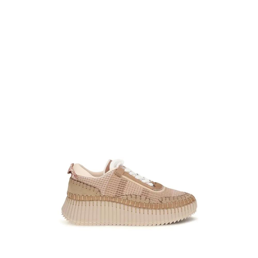 Chloé Sample Sale | Chloé Beige Nylon Athletic Sneakers - | Designer outlet