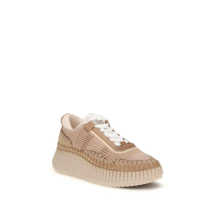 Chloé Sample Sale | Chloé Beige Nylon Athletic Sneakers - | Designer outlet