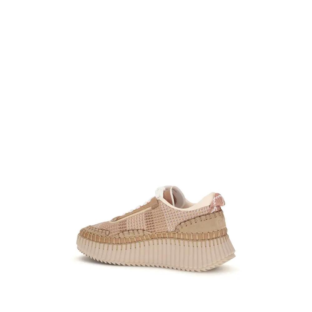 Chloé Sample Sale | Chloé Beige Nylon Athletic Sneakers - | Designer outlet