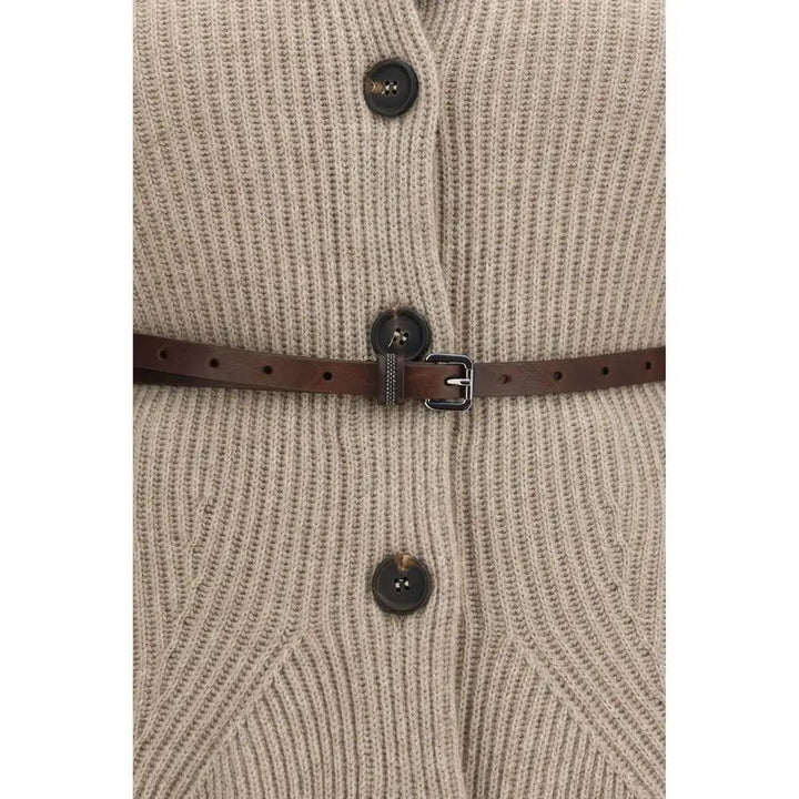 Brunello Cucinelli Sample Sale | Brunello Cucinelli Beige Wool Oves Aries Cardigan - | Designer outlet