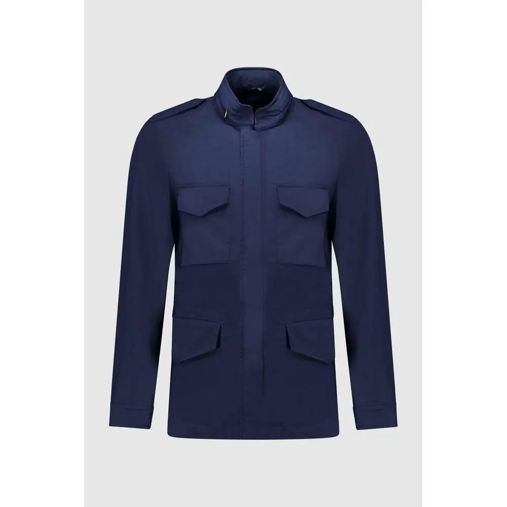 Autore Sample Sale | Autore Navy Blue Cotton Jacket - | Designer outlet