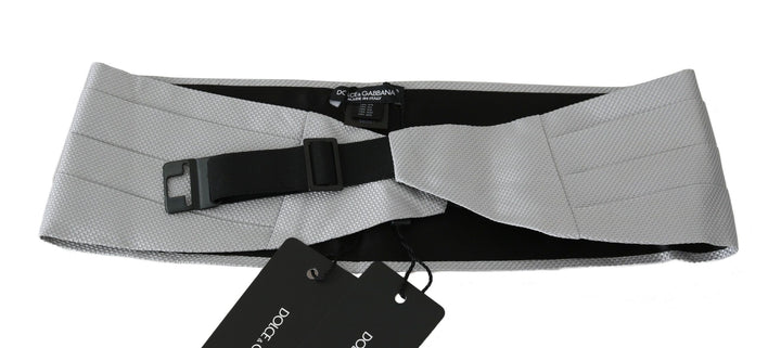 Dolce &amp; Gabbana Sample Sale Dolce &amp; Gabbana Gray Men Waist Belt 100% Silk Cummerbund - | Designer outlet