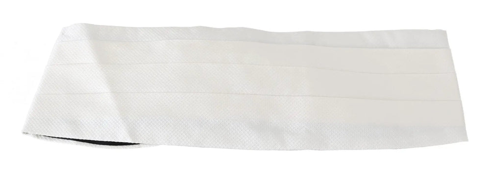 Dolce & Gabbana Sample Sale | Dolce & Gabbana White Men Waist Belt 100% Silk Cummerbund - | Designer outlet