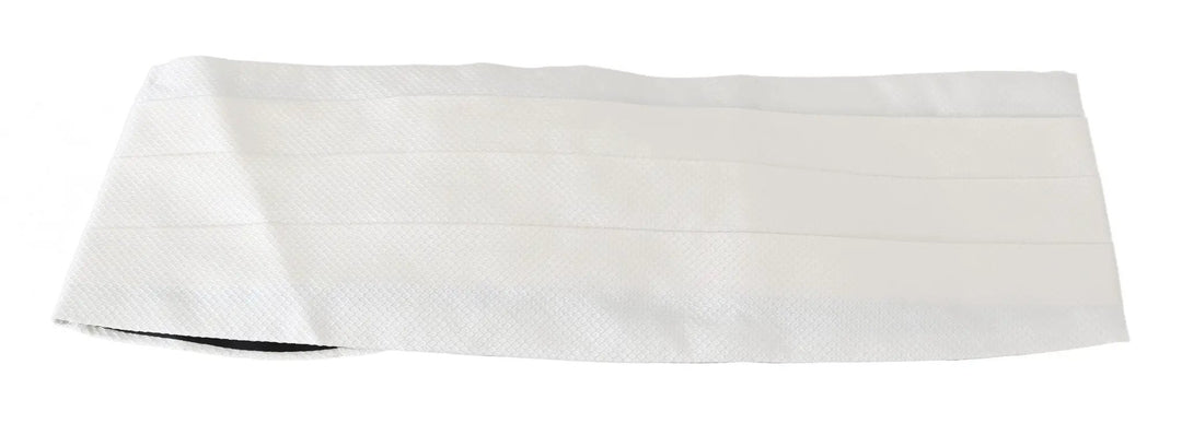 Dolce & Gabbana Sample Sale | Dolce & Gabbana White Men Waist Belt 100% Silk Cummerbund - | Designer outlet