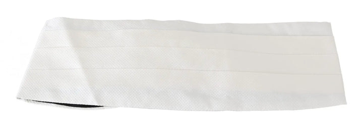 Dolce & Gabbana Sample Sale | Dolce & Gabbana White Men Waist Belt 100% Silk Cummerbund - | Designer outlet