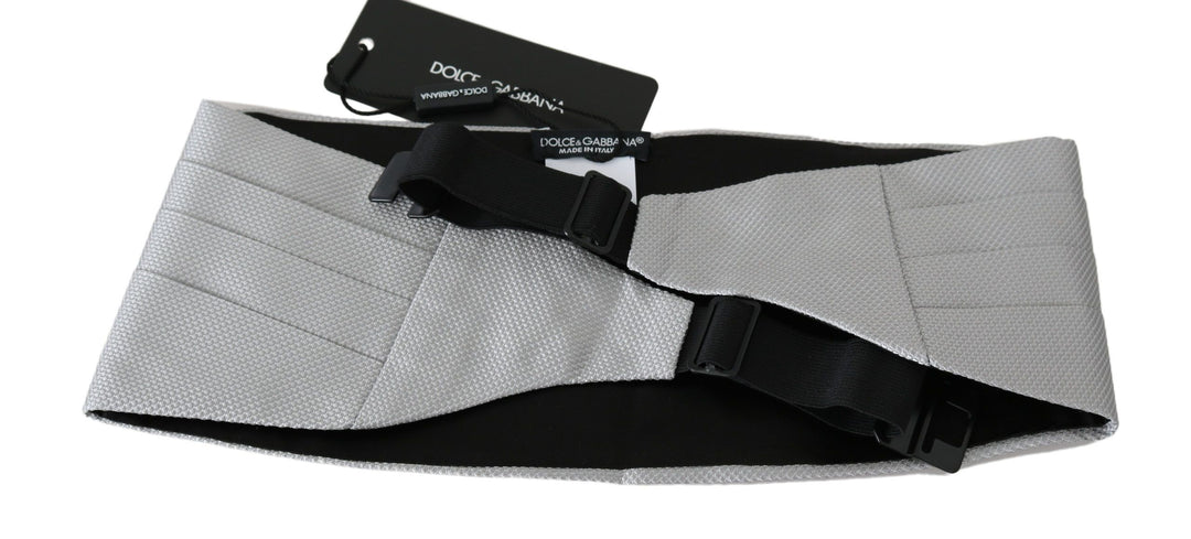 Dolce &amp; Gabbana Sample Sale Dolce &amp; Gabbana Gray Men Waist Belt 100% Silk Cummerbund - | Designer outlet