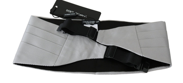 Dolce &amp; Gabbana Sample Sale Dolce &amp; Gabbana Gray Men Waist Belt 100% Silk Cummerbund - | Designer outlet