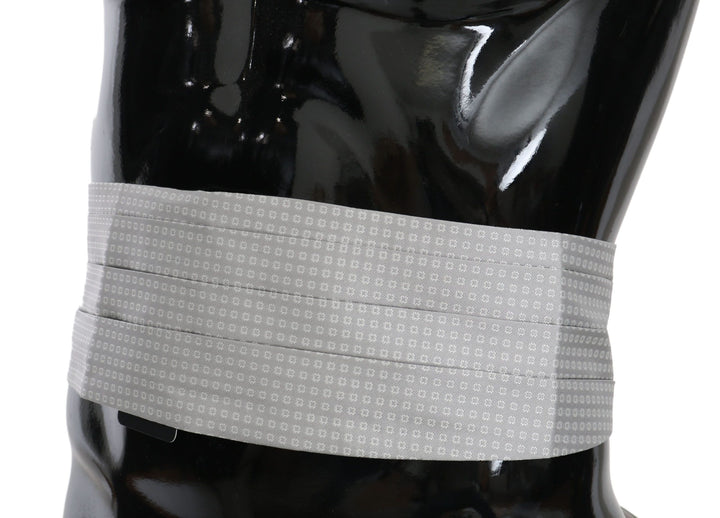 Dolce &amp; Gabbana Sample Sale Dolce &amp; Gabbana Gray Patterned Waist Belt Silk Cummerbund - | Designer outlet