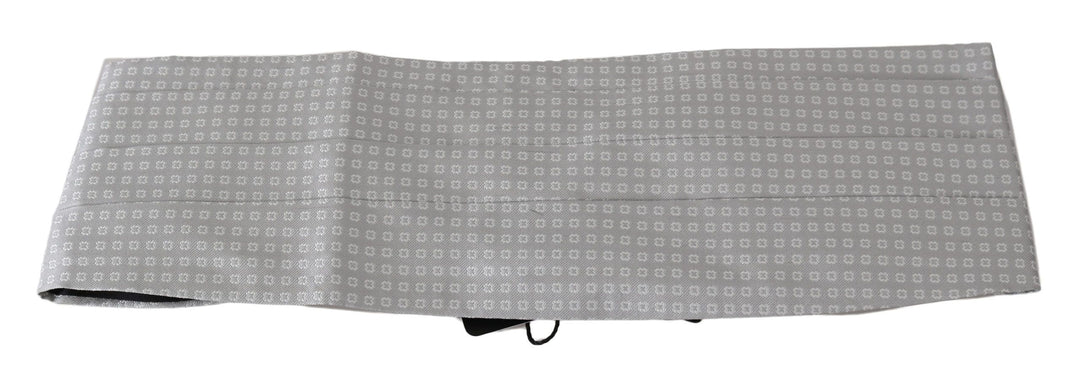 Dolce &amp; Gabbana Sample Sale Dolce &amp; Gabbana Gray Patterned Waist Belt Silk Cummerbund - | Designer outlet