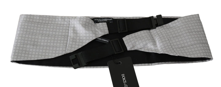 Dolce &amp; Gabbana Sample Sale Dolce &amp; Gabbana Gray Patterned Waist Belt Silk Cummerbund - | Designer outlet