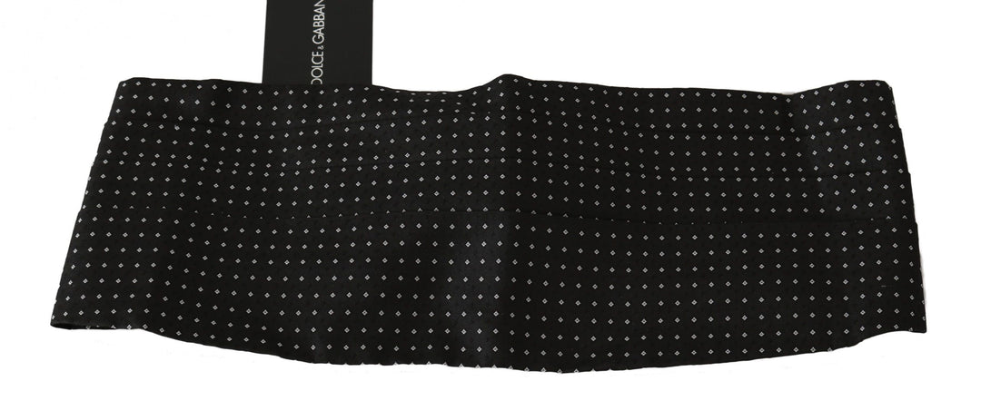 Dolce &amp; Gabbana Sample Sale Dolce &amp; Gabbana Black Dotted Waist Belt Silk Cummerbund - | Designer outlet