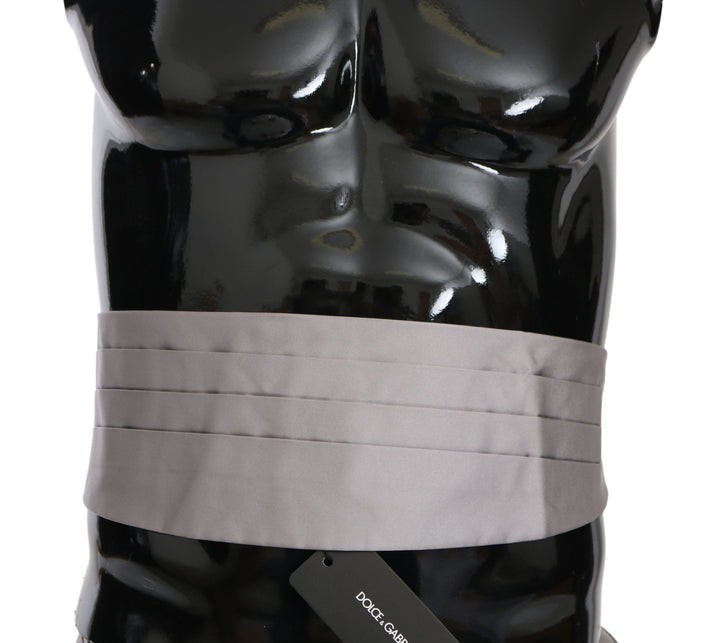 Dolce &amp; Gabbana Sample Sale Dolce &amp; Gabbana Gray Men Waist Belt 100% Silk Cummerbund - | Designer outlet