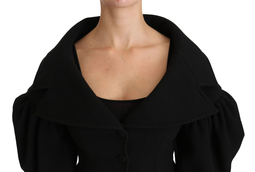 Dolce & Gabbana - Dolce & Gabbana Elegant Black Virgin Wool Coat - JKT2486 - 40 - Ask Me Wear