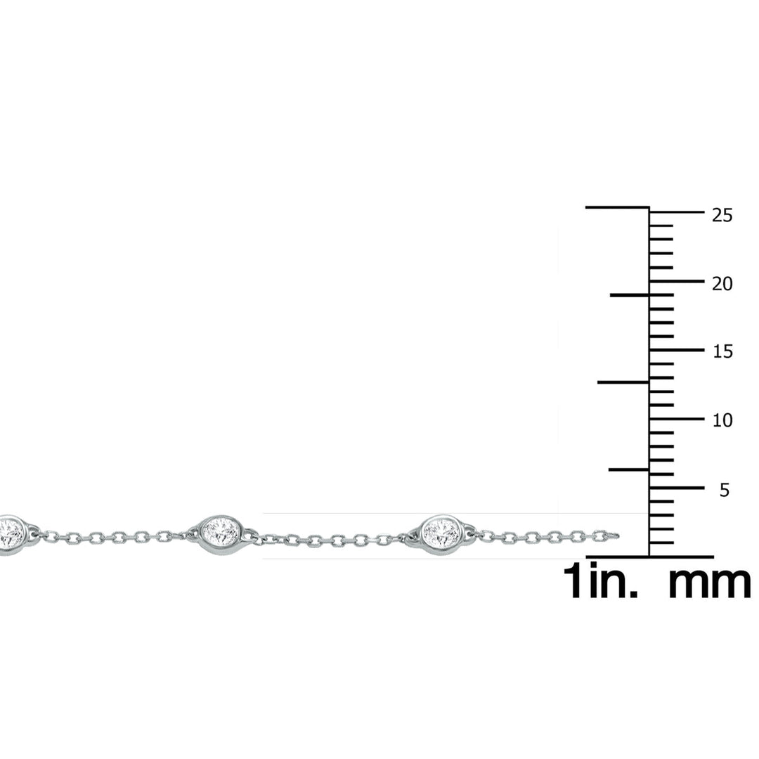 SSELECTS - Jewelry - 1/2 Carat Tw Bezel Set Genuine Diamond Station Bracelet In 14K White Gold - BRF61286 - Ask Me Wear