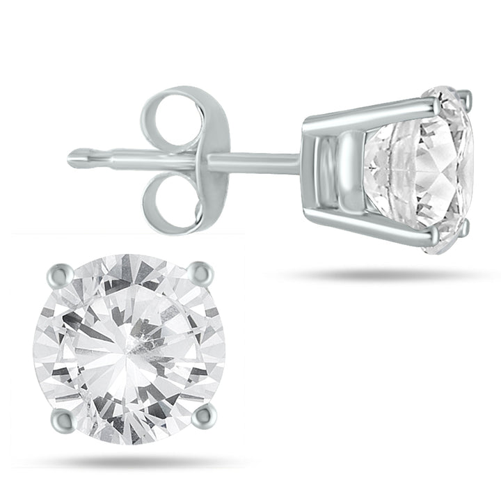 Jewelry - 1/2 Carat Tw Round Diamond Solitaire Earrings In 14K White Gold - XER0050C1 - Ask Me Wear