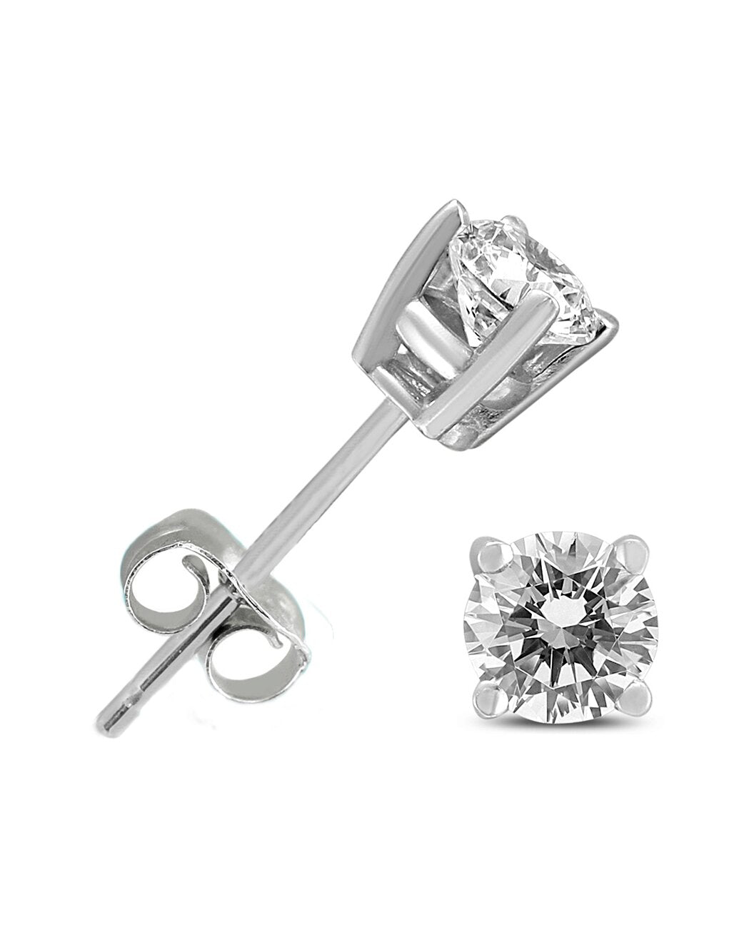 SSELECTS - Jewelry - 1/2 Carat Tw Round Diamond Solitaire Stud Earrings In 14K White Gold - ERF58171 - Ask Me Wear