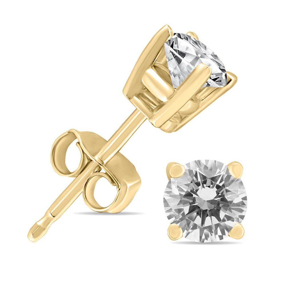 SSELECTS - Jewelry - 1/2 Carat Tw Round Diamond Solitaire Stud Earrings In 14K Yellow Gold - ERF58220 - Ask Me Wear