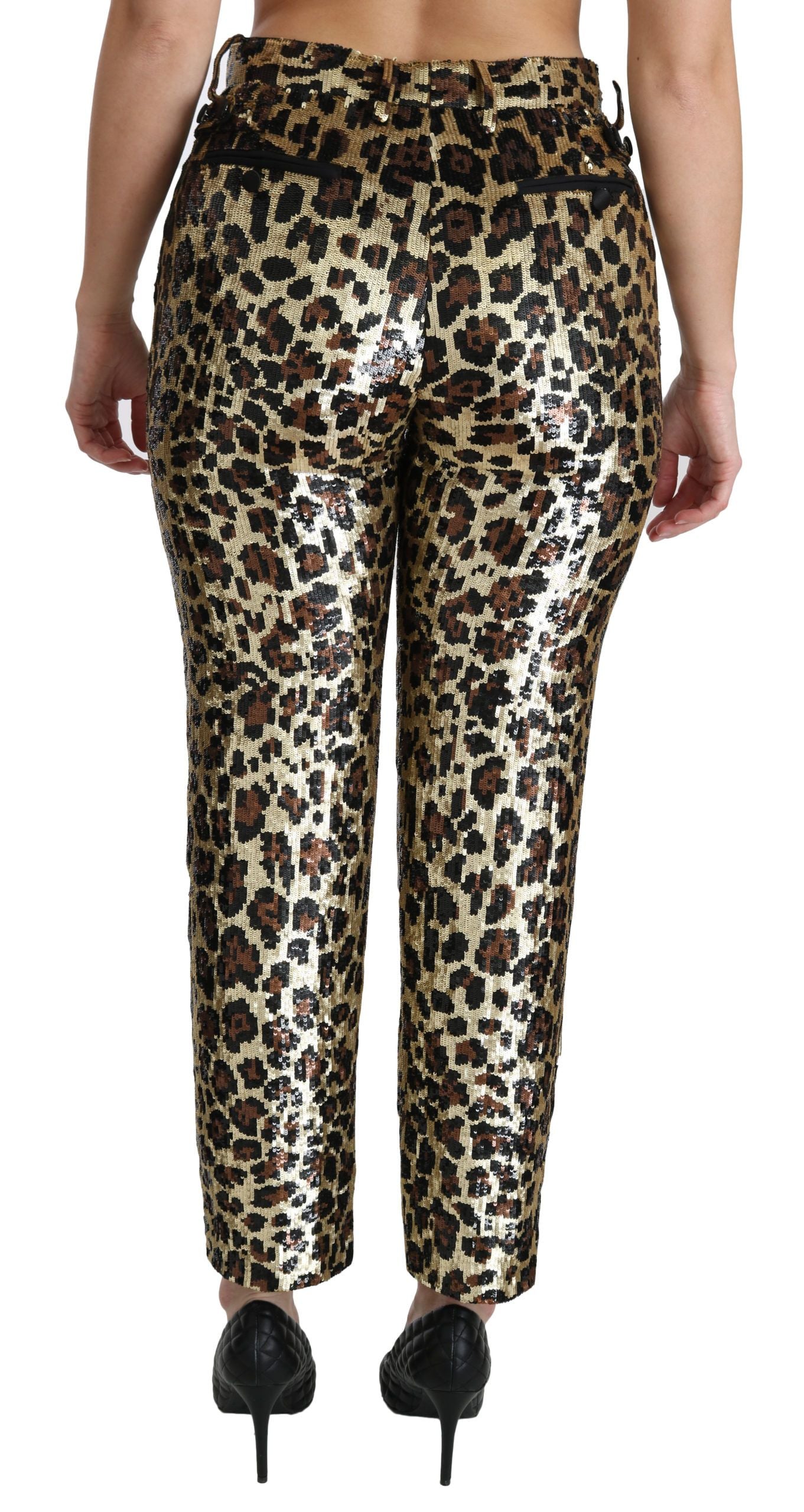 【VIP価格】DOLCE & GABBANA Leopard Sequin Pants Dolce & Gabbana Chic High Waist Leopard Sequin Pants