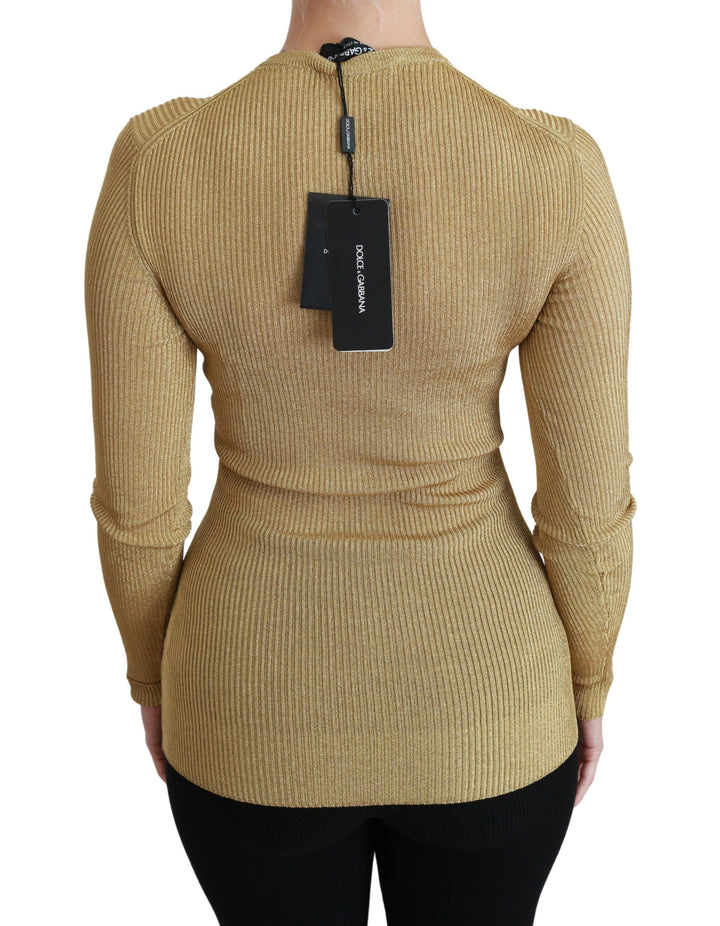 Dolce &amp; Gabbana Sample Sale Dolce &amp; Gabbana Gold Long Sleeve Cardigan Viscose Sweater - | Designer outlet