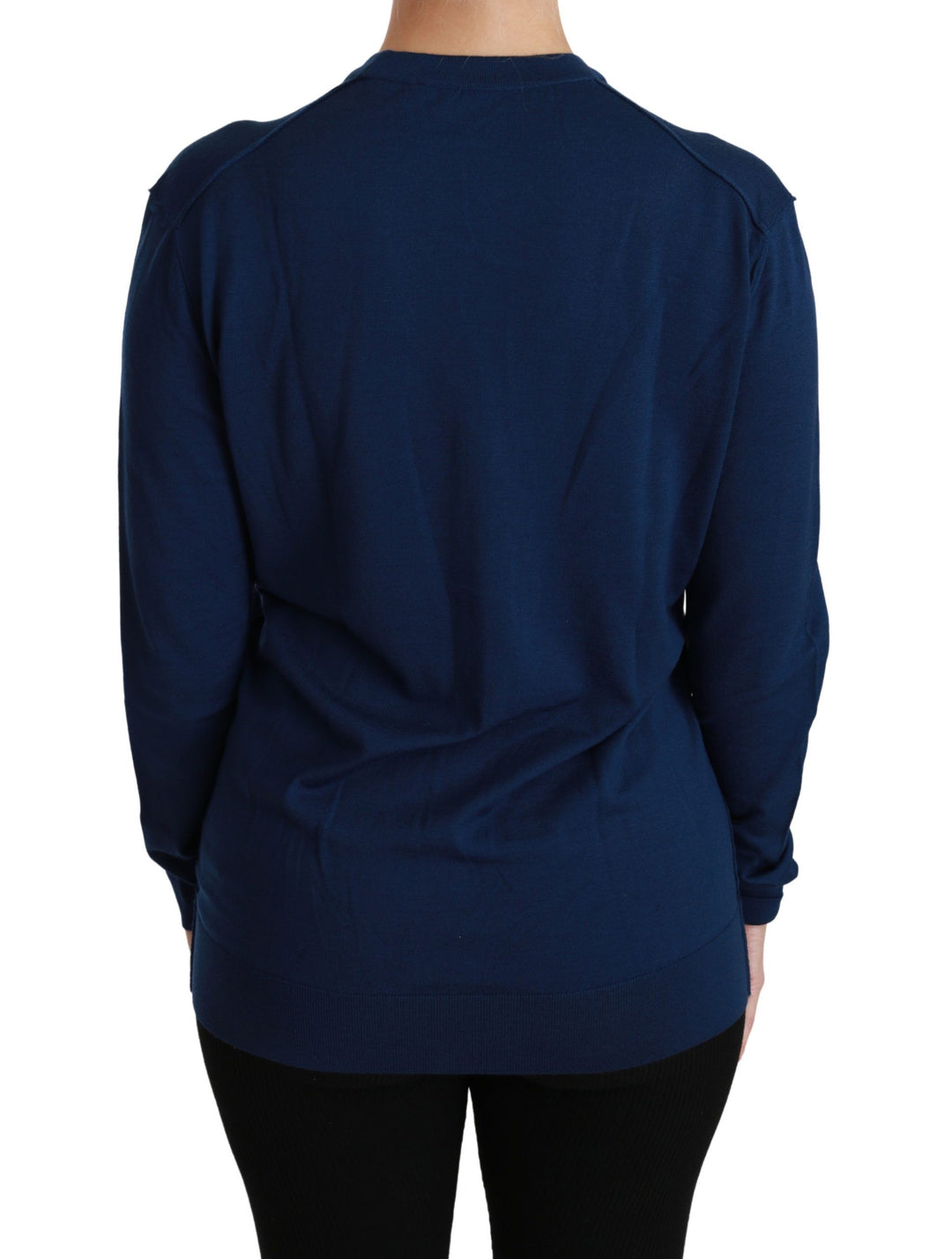 Dolce &amp; Gabbana Sample Sale Dolce &amp; Gabbana Blue Button Cardigan Virgin Wool Sweater - | Designer outlet