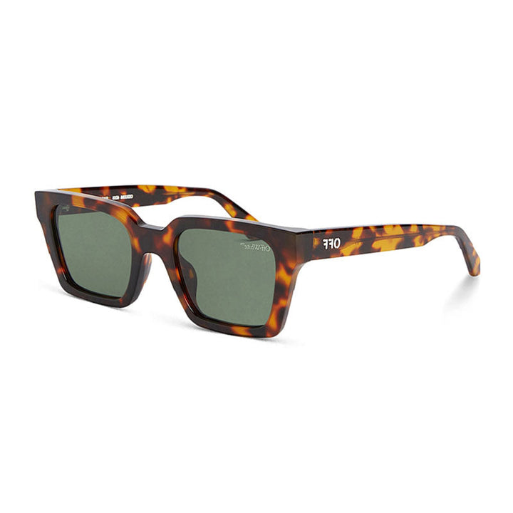 Off-White Sunglasses Shield Full Rim, Havana Frame and Green Lens OERI086PALERMO6055