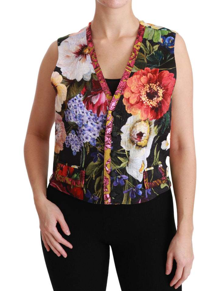 Dolce &amp; Gabbana Sample Sale Dolce &amp; Gabbana Multicolor Floral Sleeveless Waistcoat Top Vest - | Designer outlet