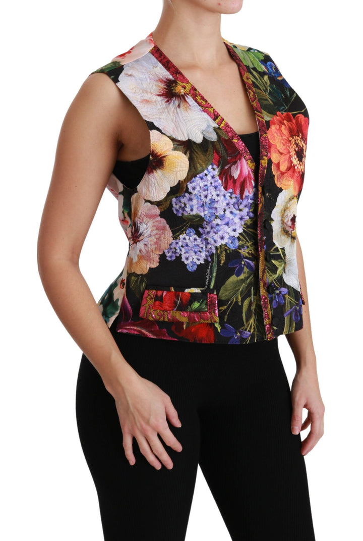 Dolce &amp; Gabbana Sample Sale Dolce &amp; Gabbana Multicolor Floral Sleeveless Waistcoat Top Vest - | Designer outlet