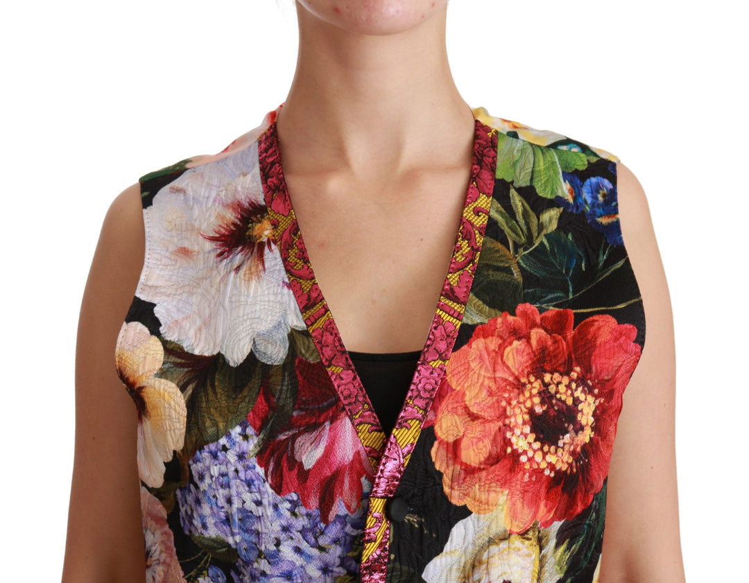 Dolce &amp; Gabbana Sample Sale Dolce &amp; Gabbana Multicolor Floral Sleeveless Waistcoat Top Vest - | Designer outlet