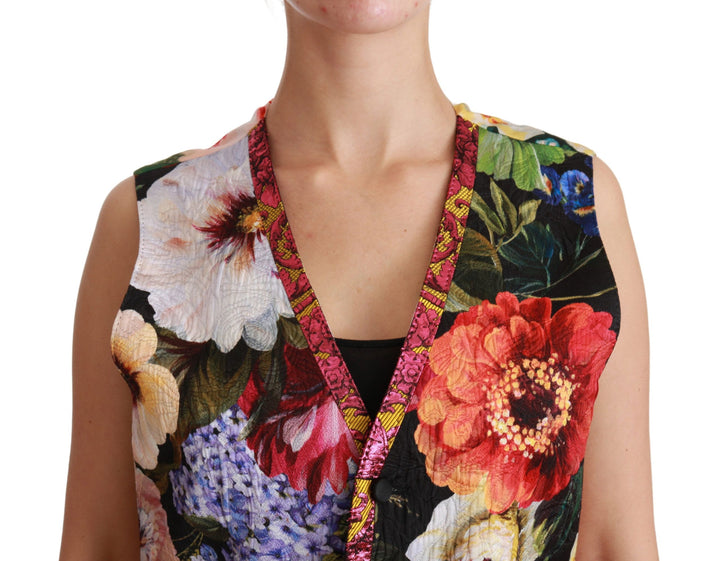 Dolce &amp; Gabbana Sample Sale Dolce &amp; Gabbana Multicolor Floral Sleeveless Waistcoat Top Vest - | Designer outlet