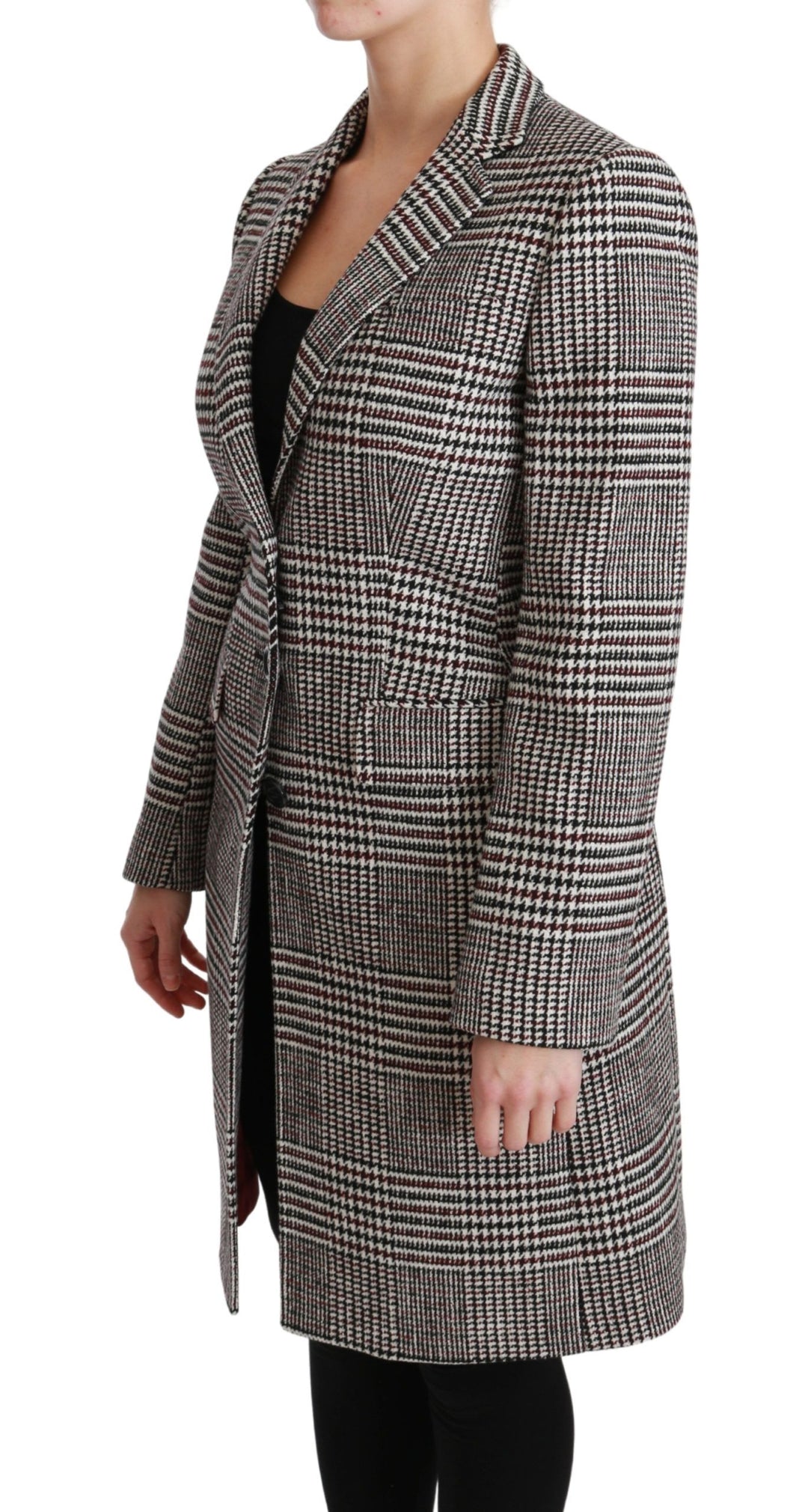 Dolce & Gabbana - Dolce & Gabbana Elegant Multicolor Checked Knee - Length Jacket Coat - JKT2520 - 40 - Ask Me Wear