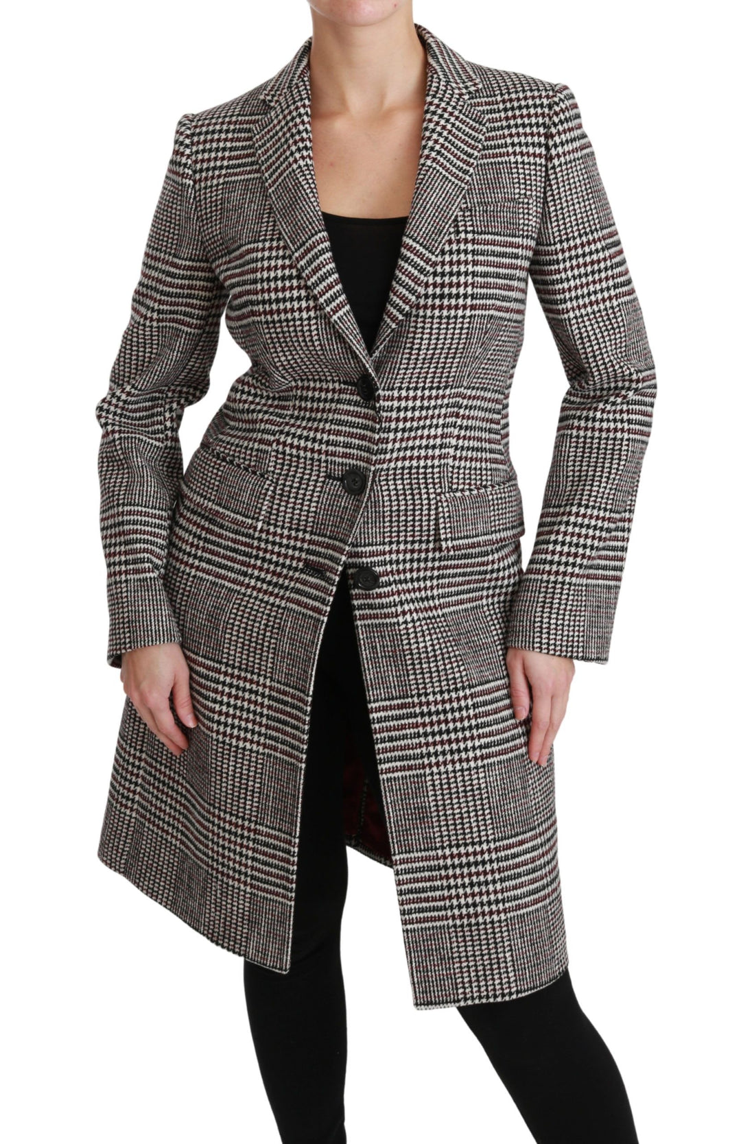 Dolce & Gabbana - Dolce & Gabbana Elegant Multicolor Checked Knee - Length Jacket Coat - JKT2520 - 40 - Ask Me Wear